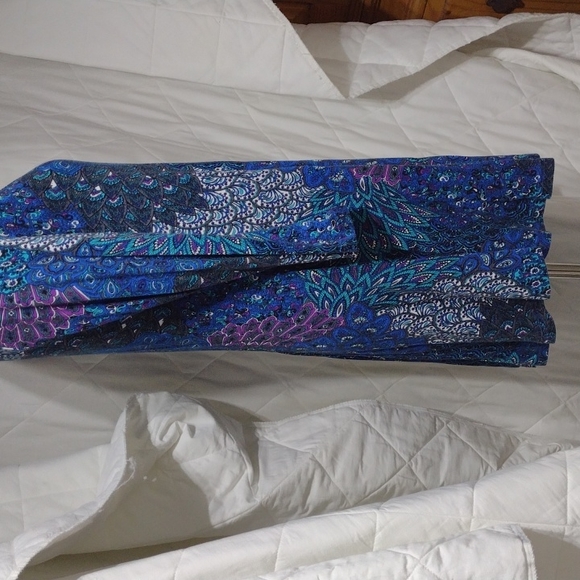 Beautiful peacock feathers tunic top/dress, sz med - Picture 4 of 16